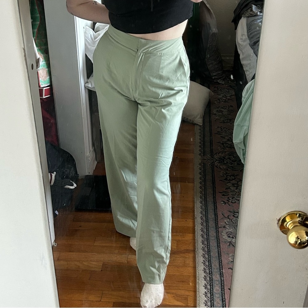 Dynamite Sage Green Flowy Dress Pants size 10